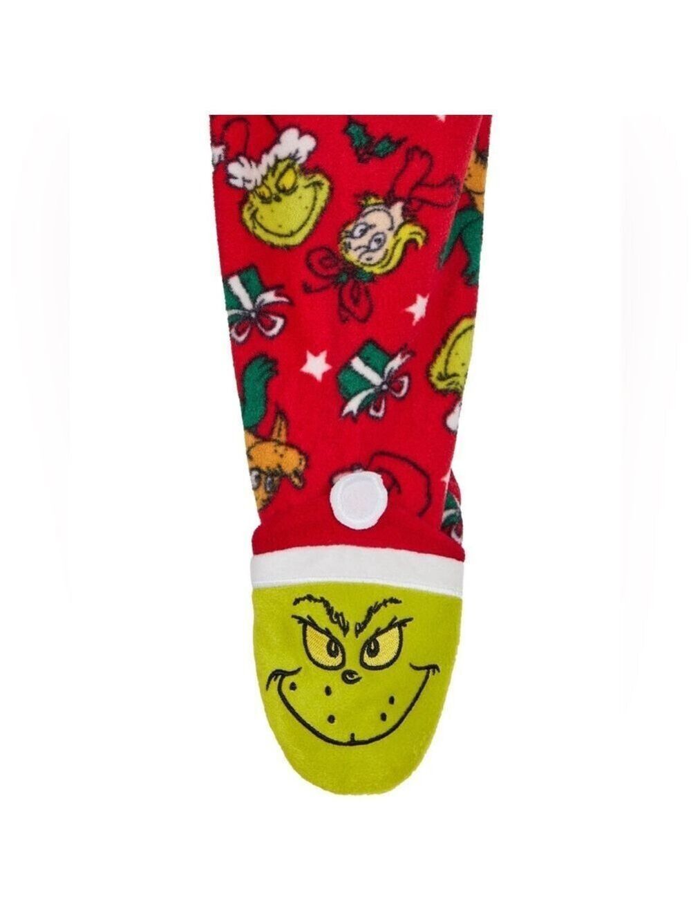 Dr Seuss The Grinch Toddler 5T Red Footed Pajama Sleeper Holiday Fleece Unisex - Picture 8 of 12